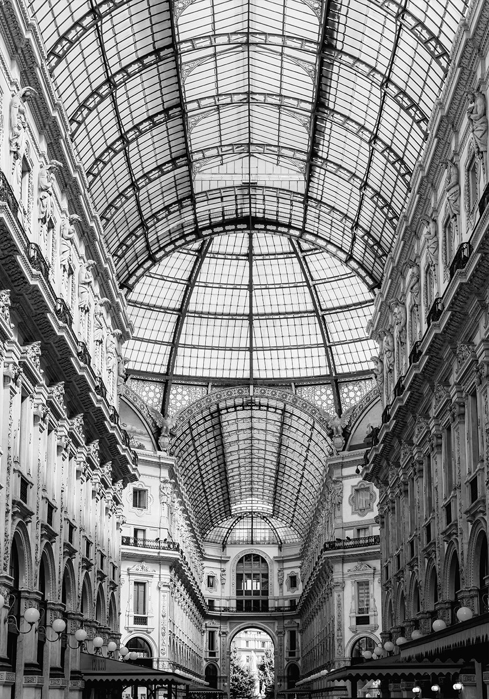Galleria Vittorio Emanuele II Milan Black & White Plakat