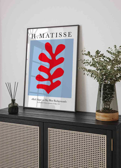 Henri Matisse Red Algae on Sky Blue Background Plakat