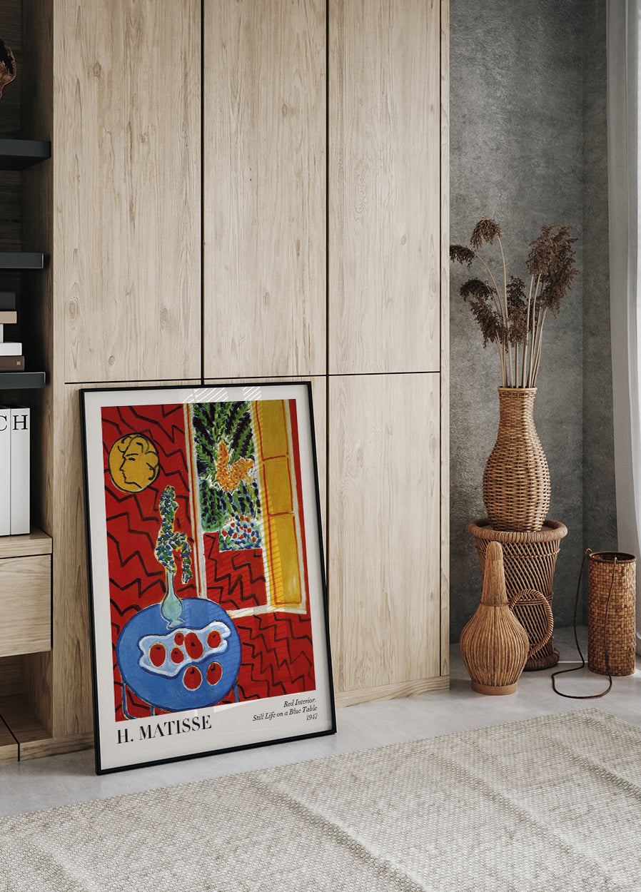 Henri Matisse - Red Interior Still Life on a Blue Table_Тека Plakat