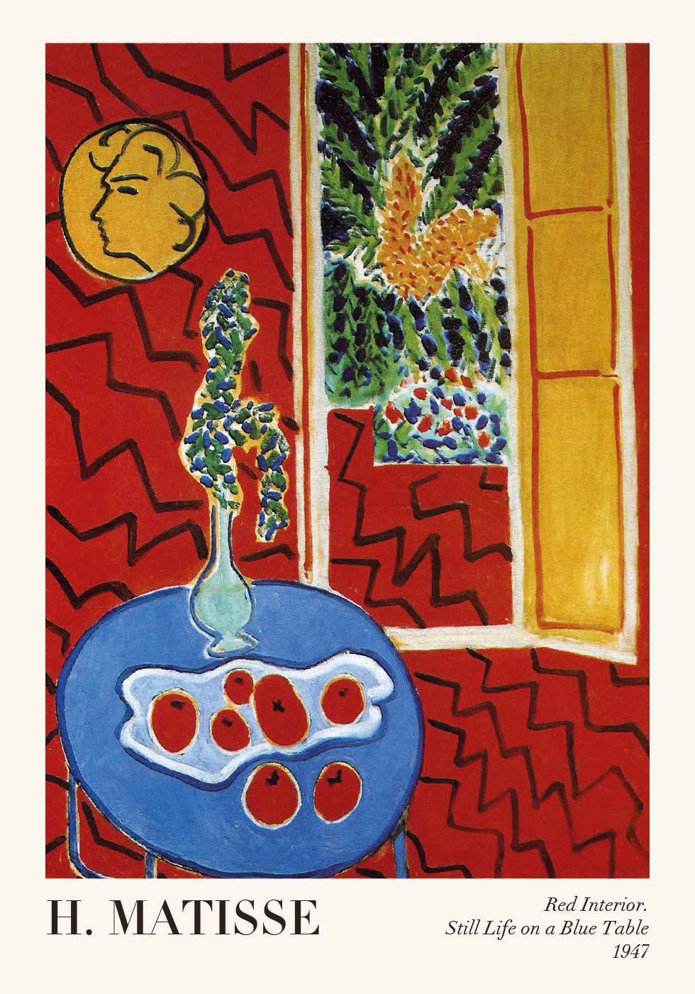 Henri Matisse - Red Interior Still Life on a Blue Table_Тека Plakat