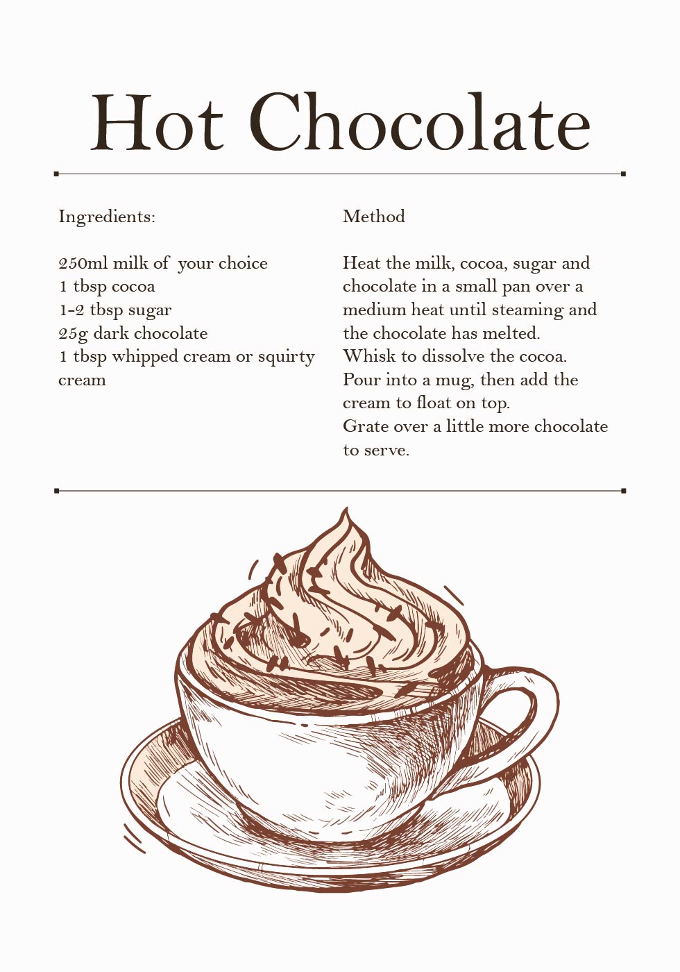 Hot Chocolate Recipe Plakat