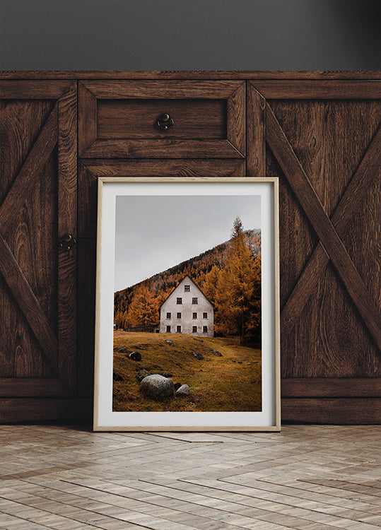 House Near the Autumn Mountains Plakat