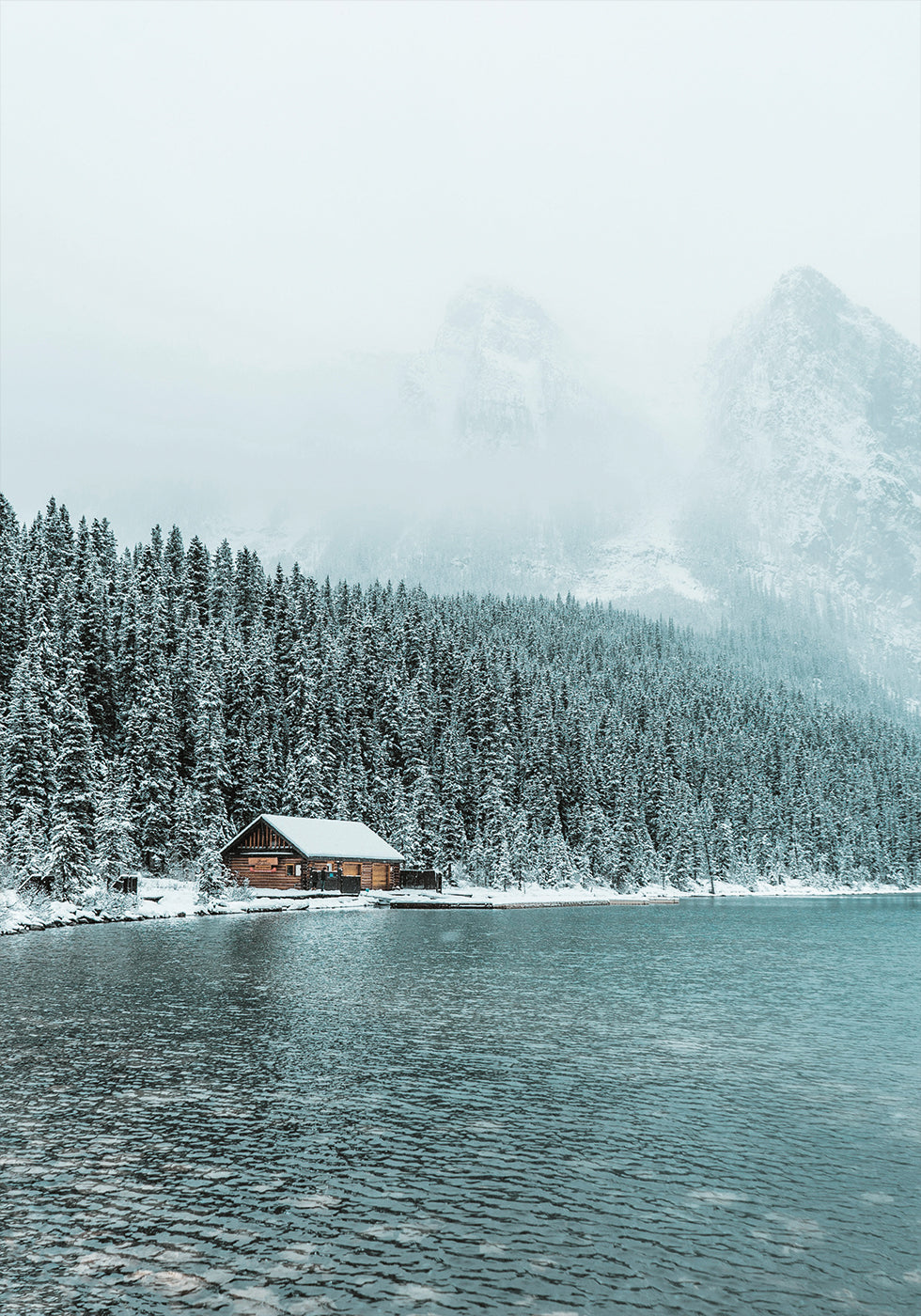 Hut on the Shore of a Winter Lake Plakat