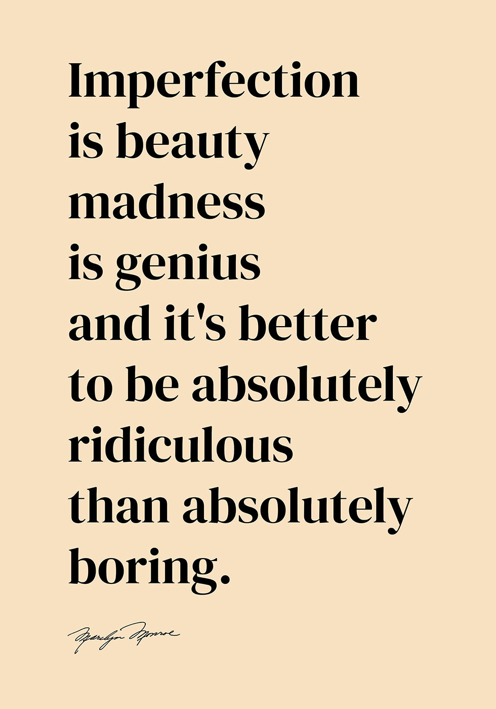 Imperfection Is Beauty Plakat