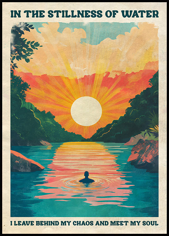 In the Stillness of Water Sunset River Plakat