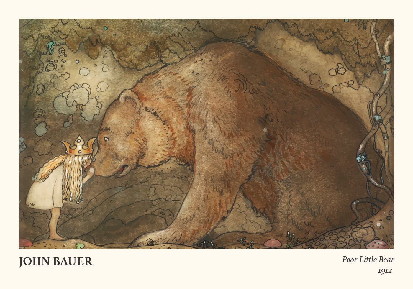 Poor little bear by John Bauer