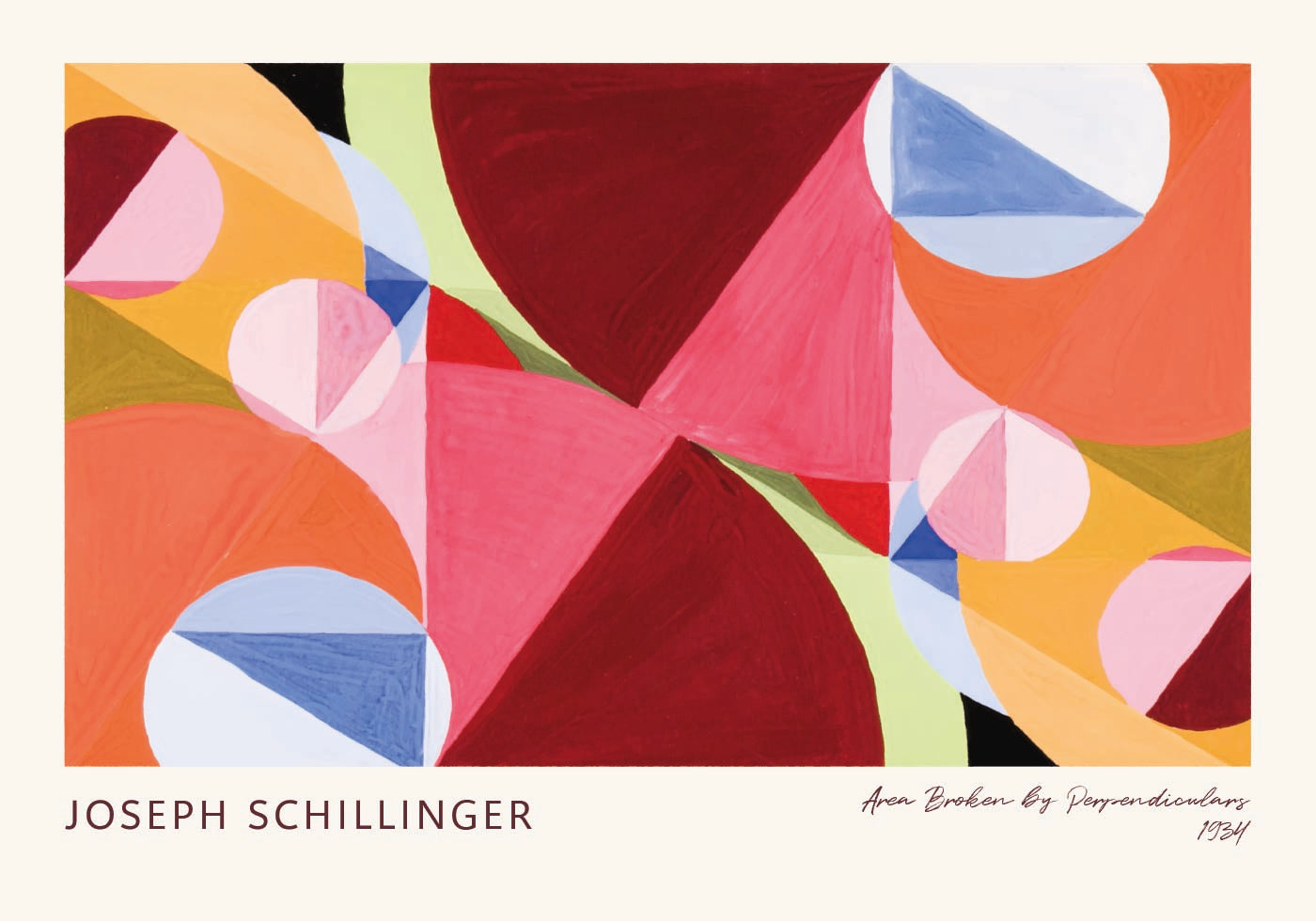 Area Broken By Perpendiculars Geometric Abstract Art by Joseph Schillinger 1934 Plakat