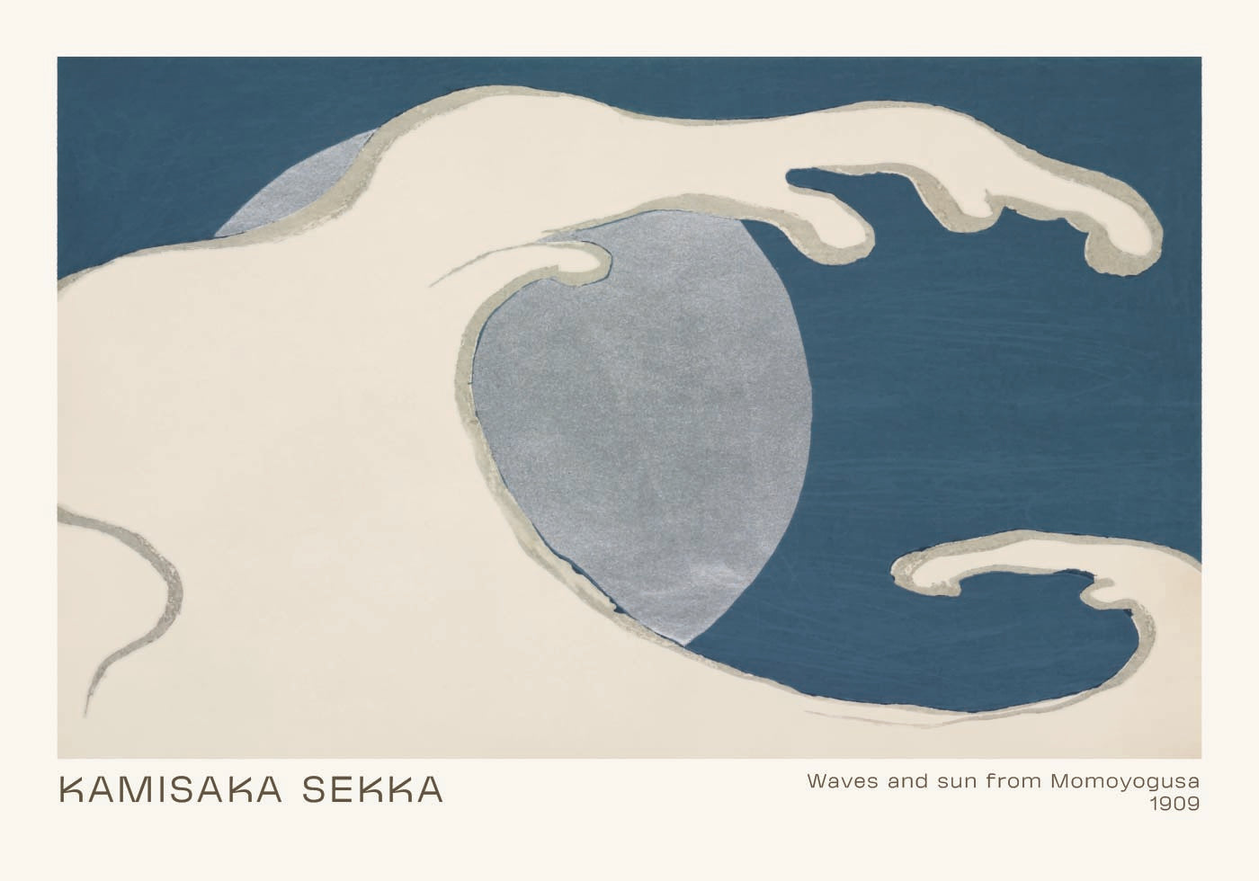 Waves and Sun from Momoyogusa, 1909, Kamisaka Sekka Plakat