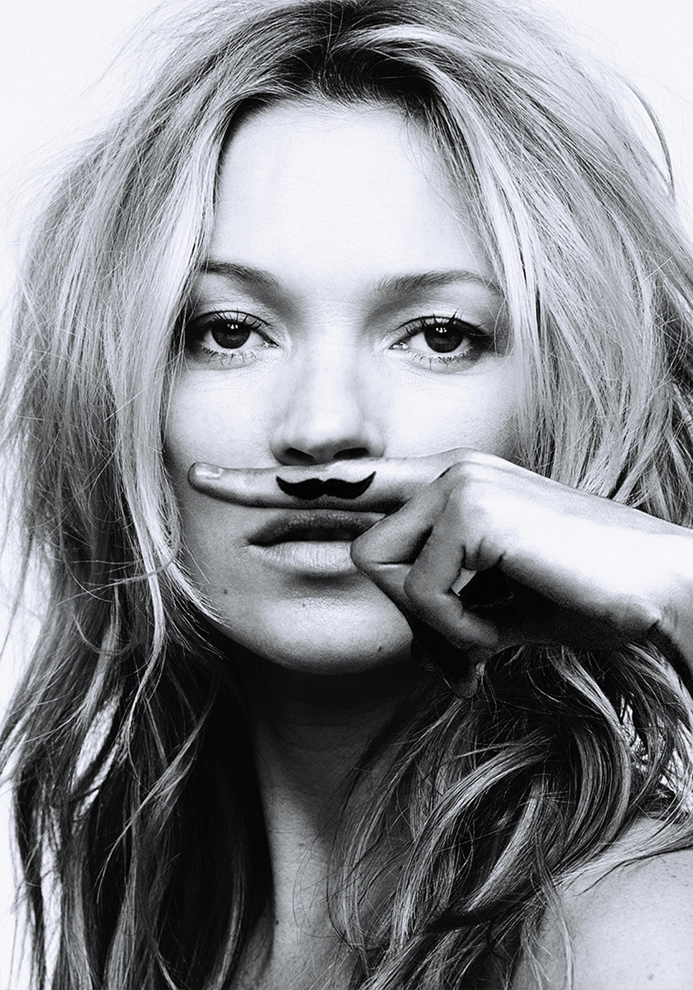 Kate Moss Mustache Mimicking Plakat