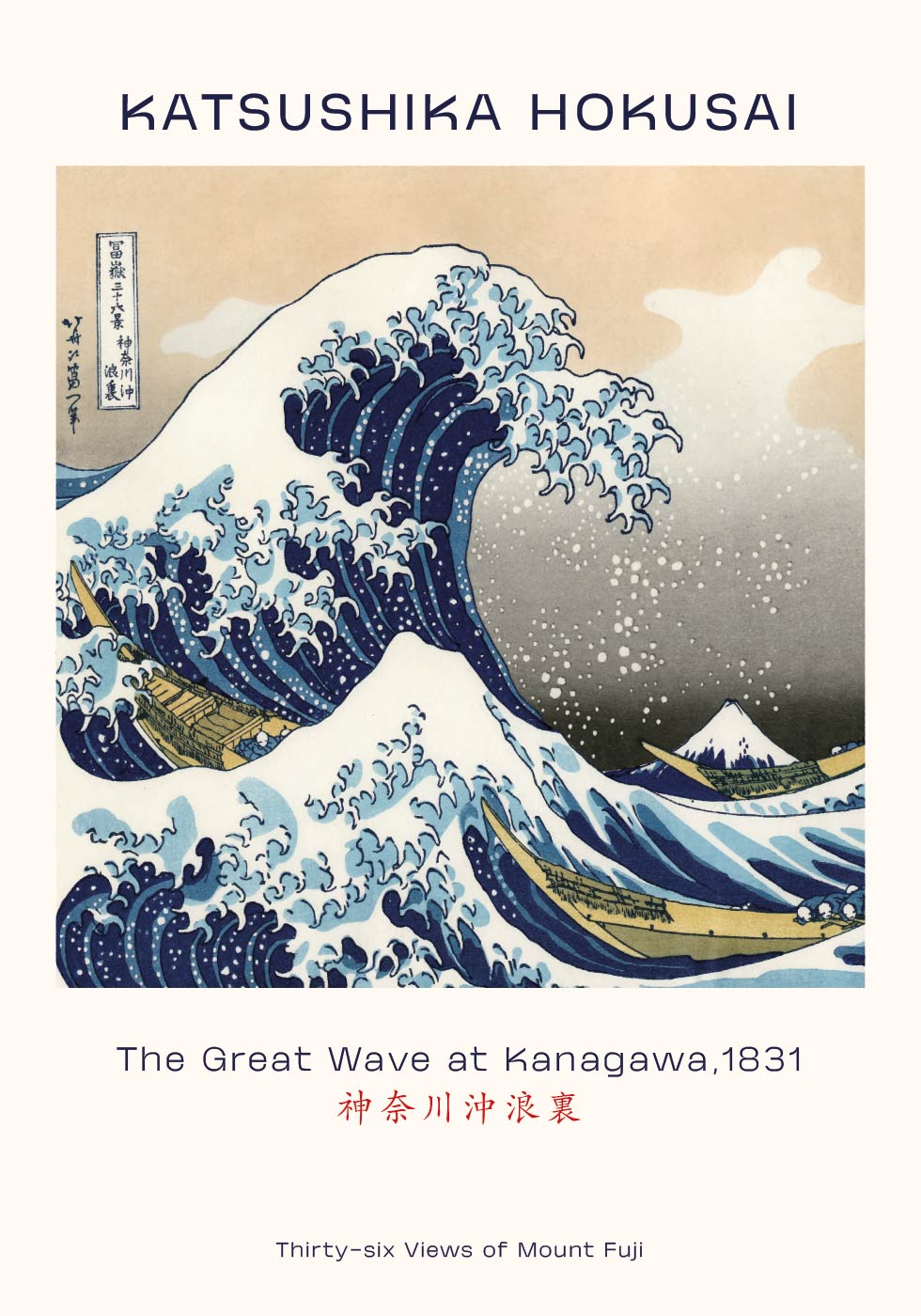 Katsushika Hokusai - The Great Wave at Kanagawa Plakat