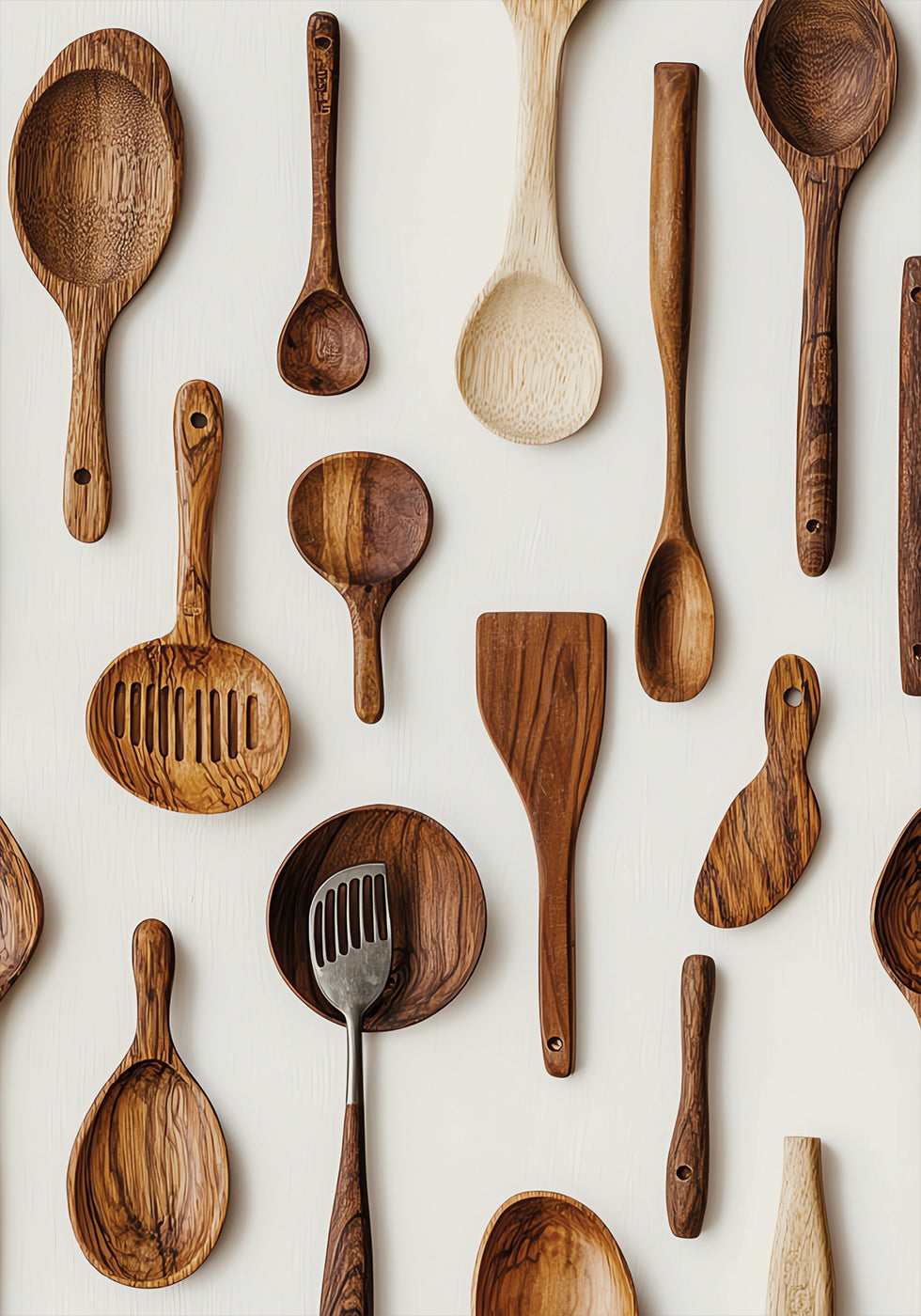 Rustic Wooden Kitchen Utensils Plakat