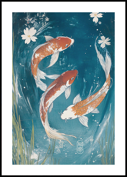 Koi Fish in the Pond Plakat