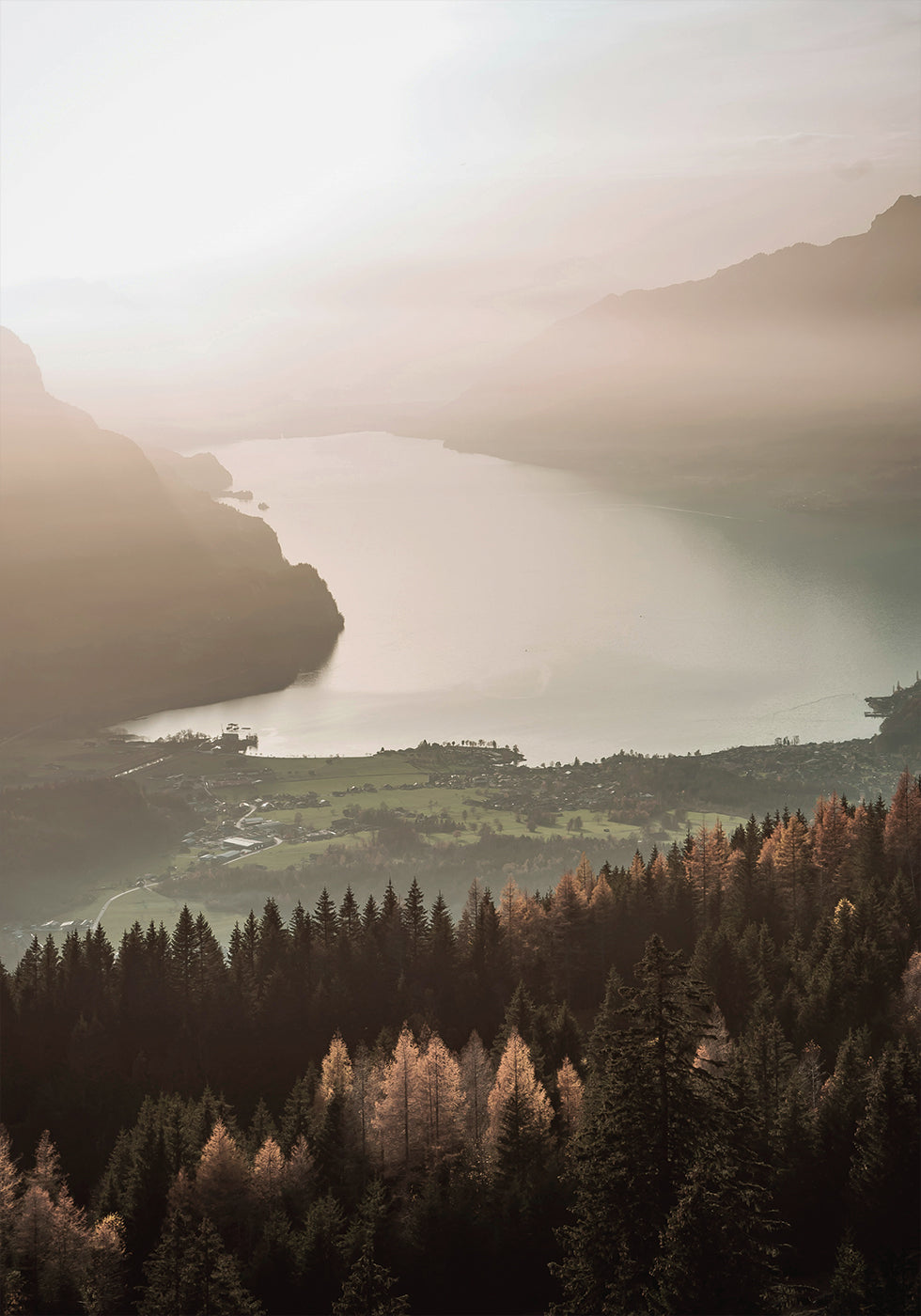 Lake and Mountain Views Plakat