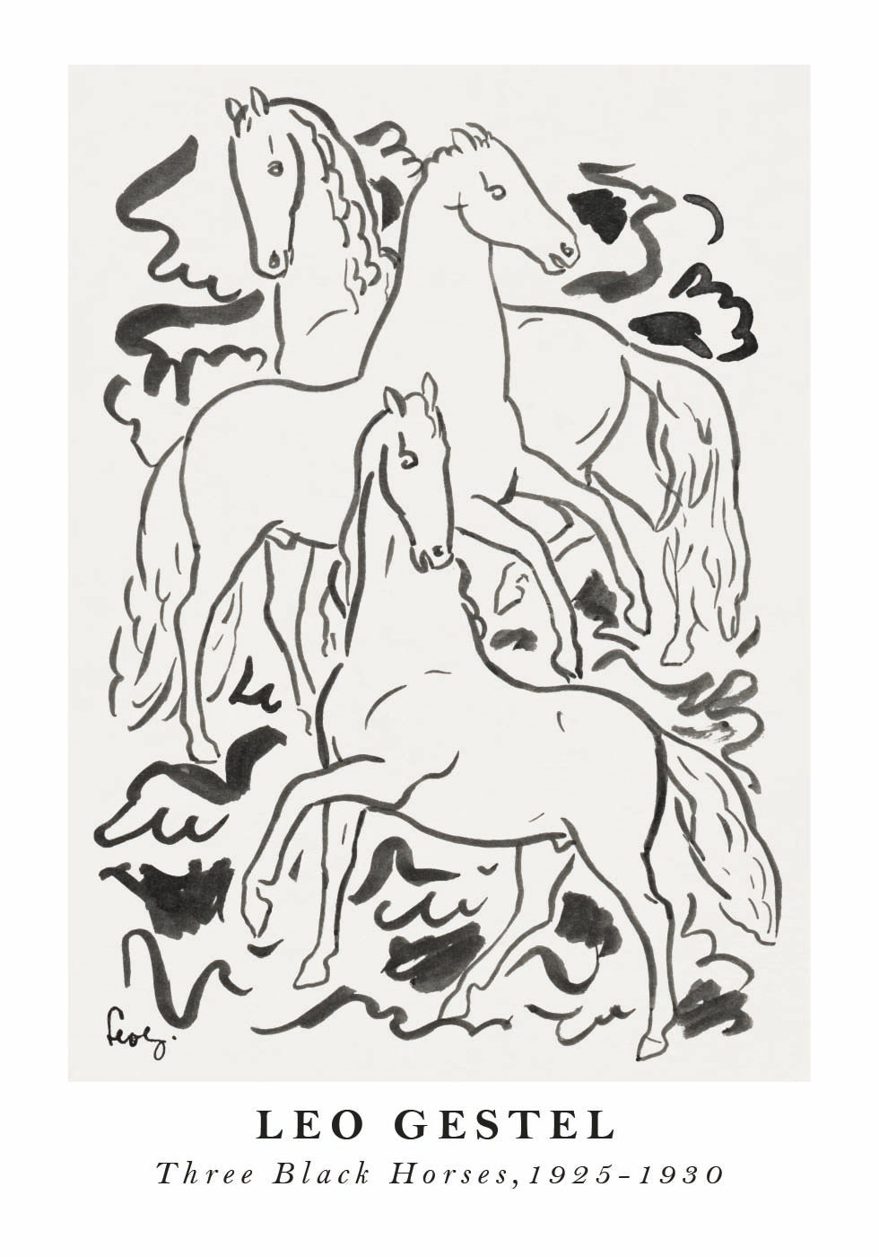 Three Black Horses, Leo Gestel Plakat