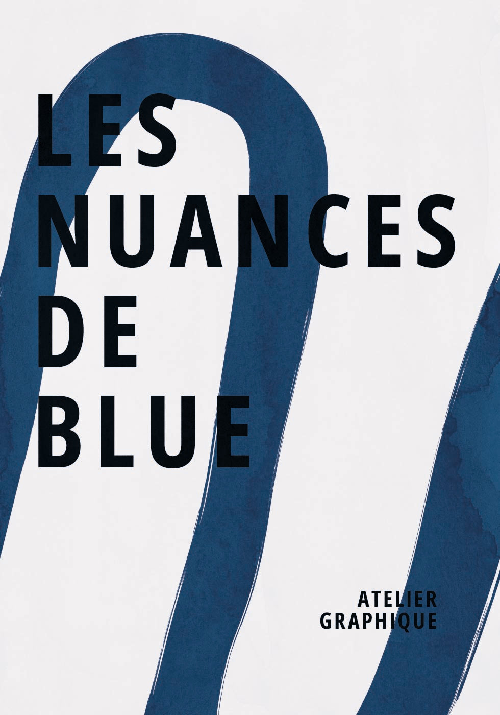 Les Nuances De Blue, Graphic Indigo Ribbon Abstract Plakat
