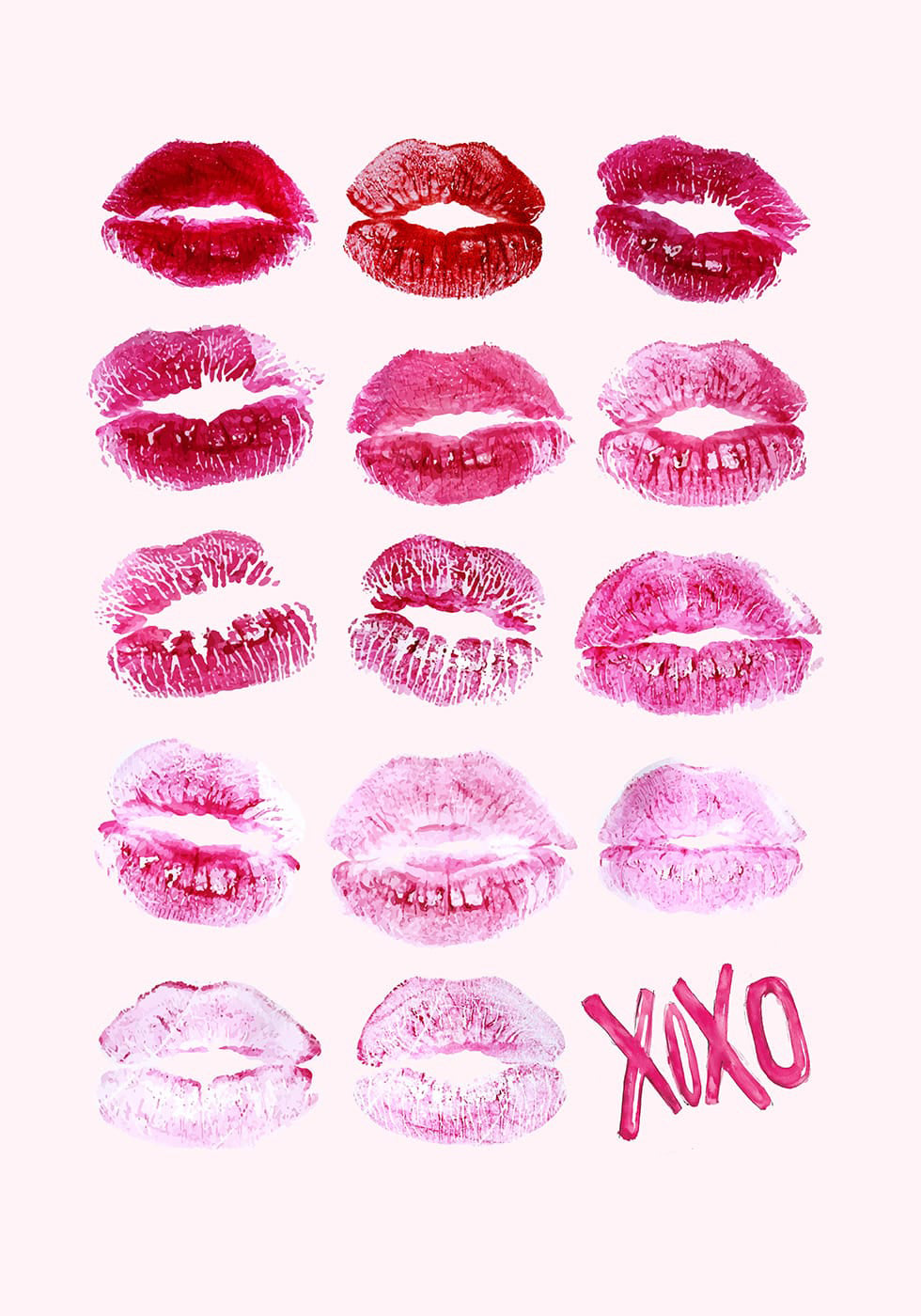 Lips Kiss Mark XoXo Plakat