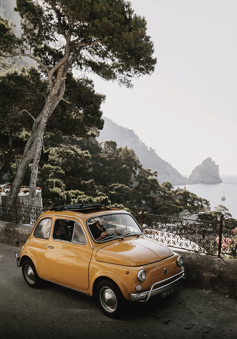 Little Orange Car in Capri Portrait Plakat