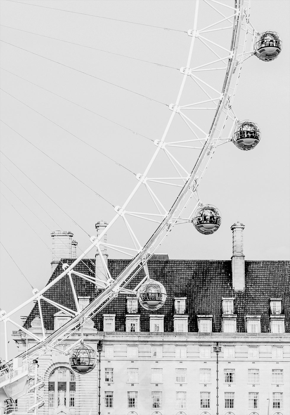 London Eye in Black and White Plakat