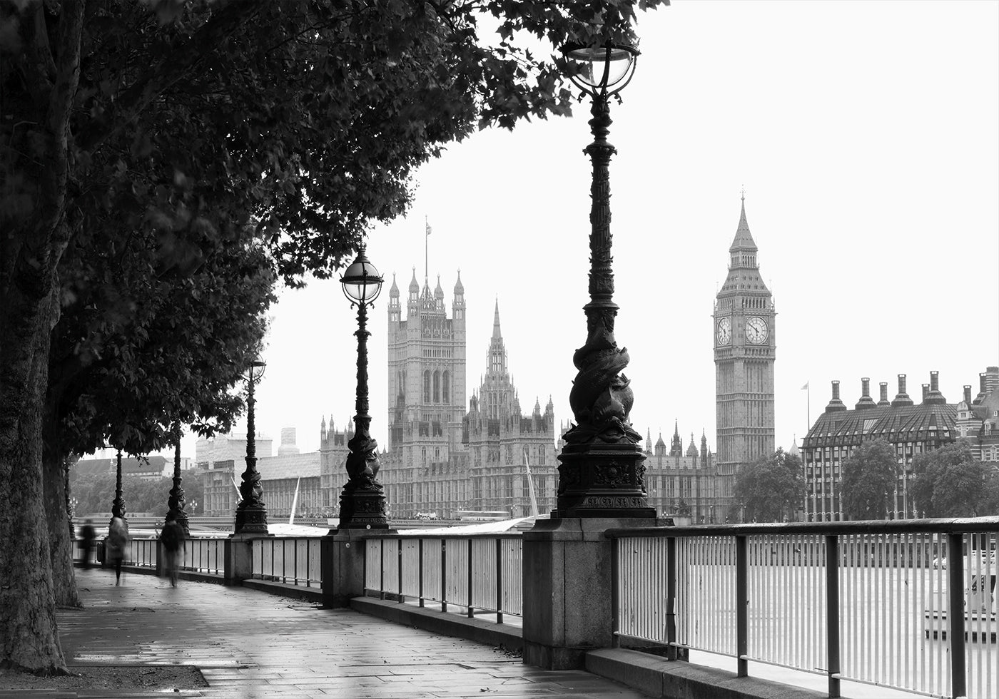 London and Big Ben in Black and White Plakat