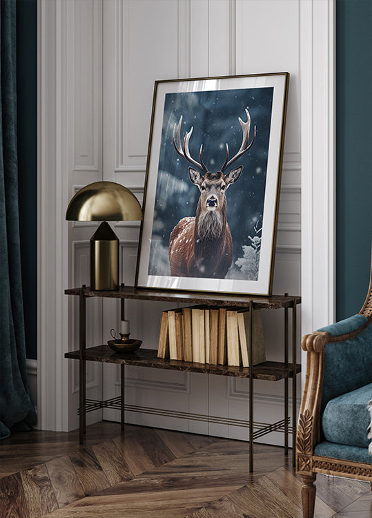 Majestic Winter Deer Plakat