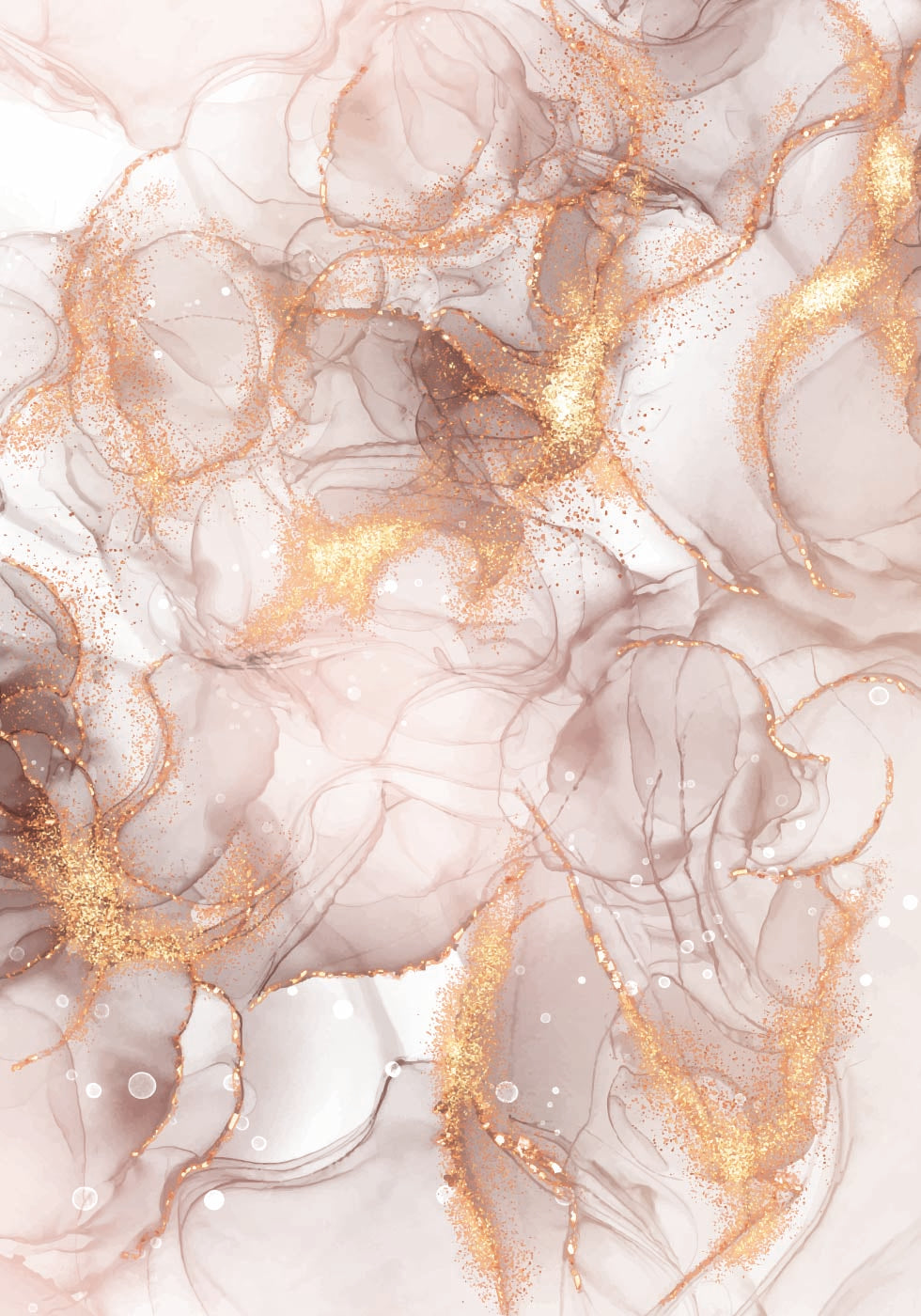 Elegant Fluid Art with Gold Accents plakat