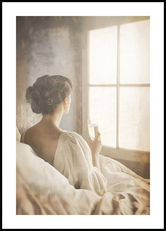 Moments of Stillness – Woman With Champagne Plakat