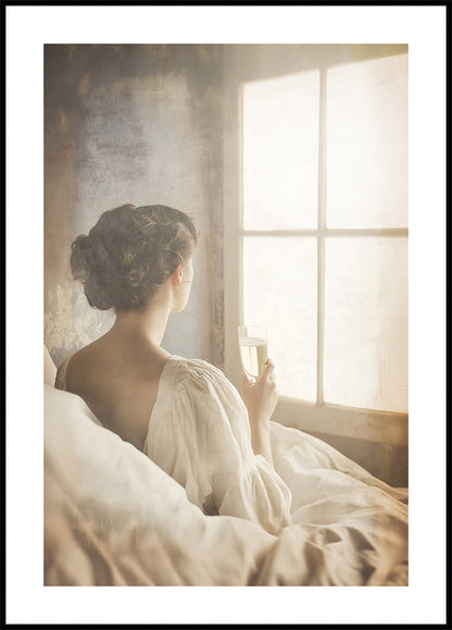 Moments of Stillness: Woman With Champagne Plakat