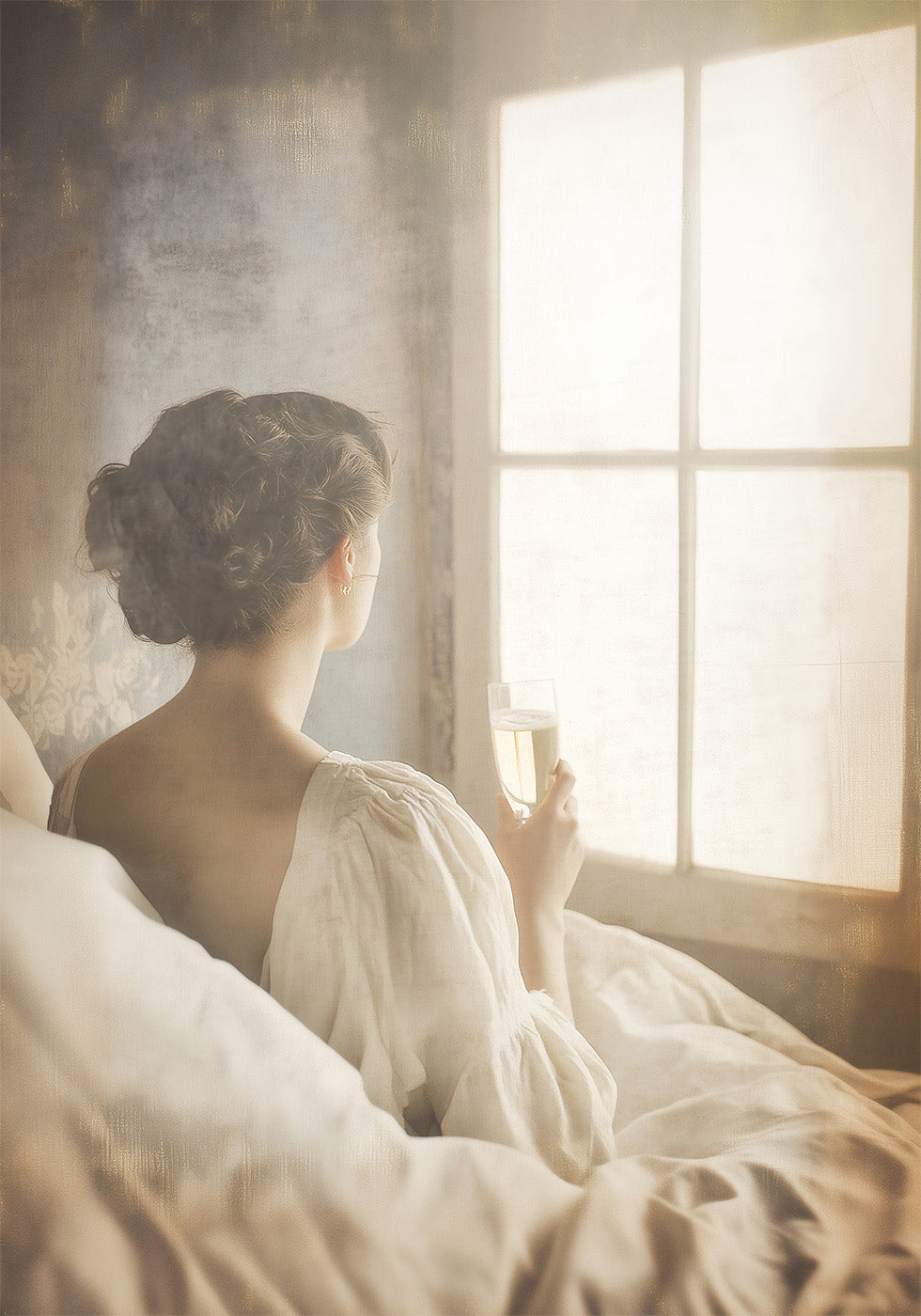 Moments of Stillness: Woman With Champagne Plakat