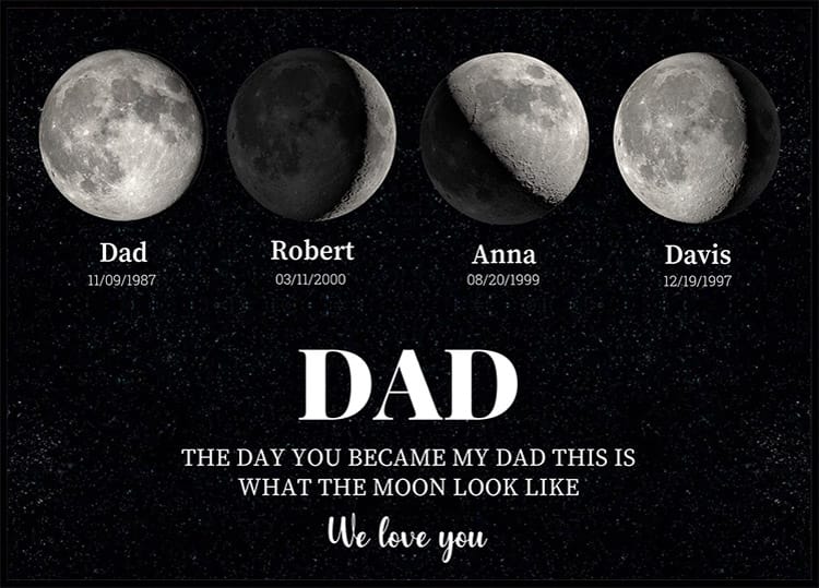 Our Moon Phases, Custom Dad Plakat