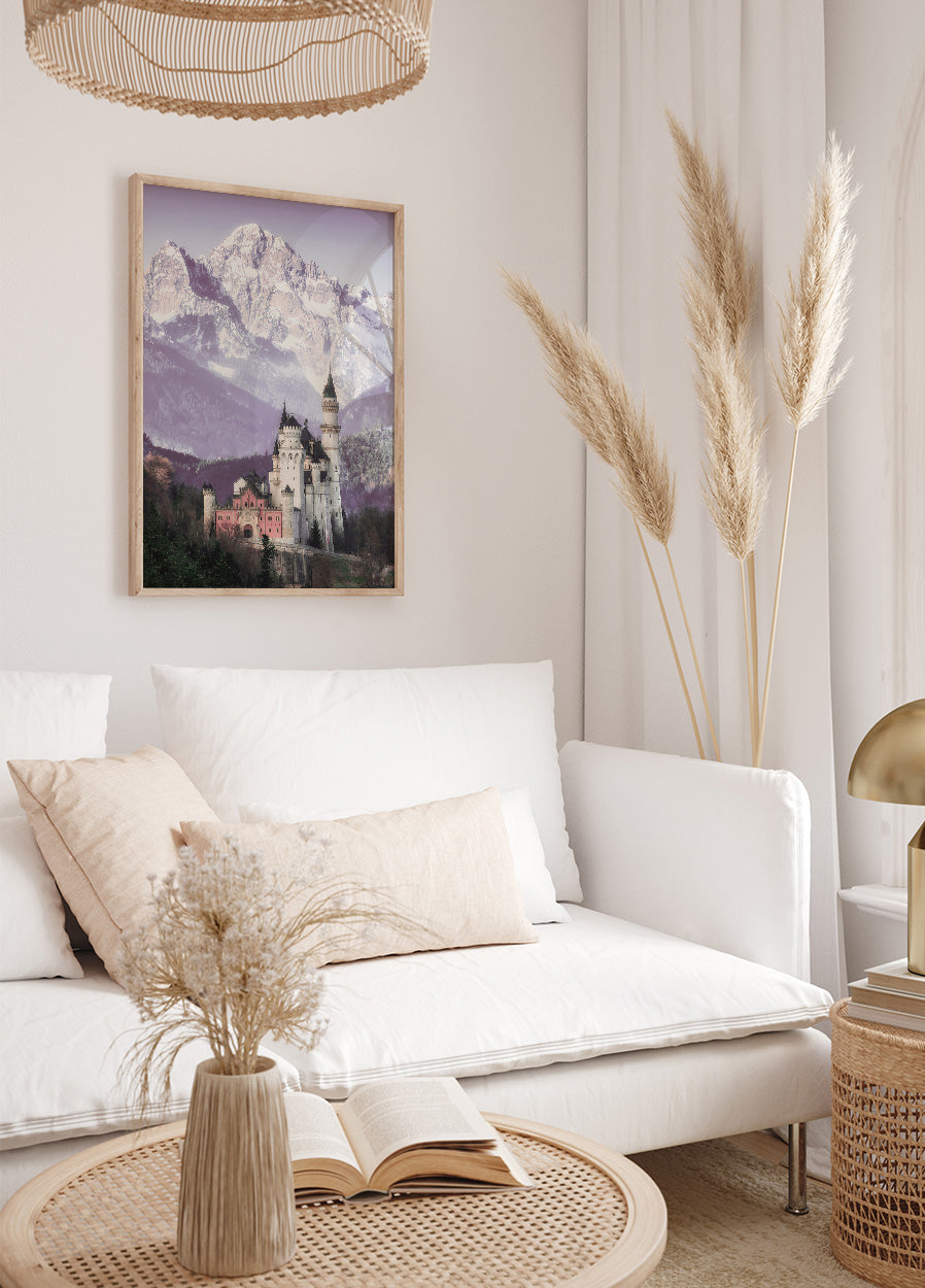 Neuschwanstein Castle and Alpine Mountains Plakat