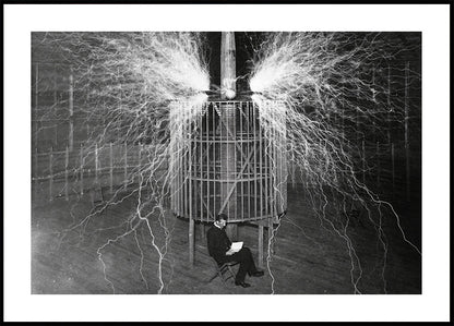 Nikola Tesla Electricity in Lab Plakat