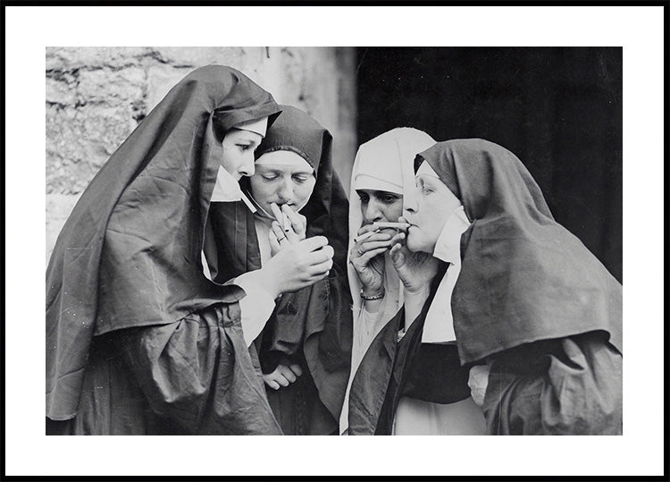 Rebellious Nuns, Black and White Smoking Nuns Plakat