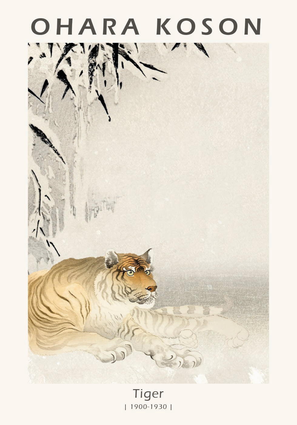Tiger, Japanese Woodblock By Ohara Koson Plakat