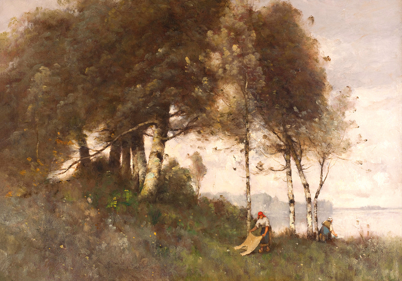 Landscape with Washerwomen by Paul-Désiré Trouillebert Plakat