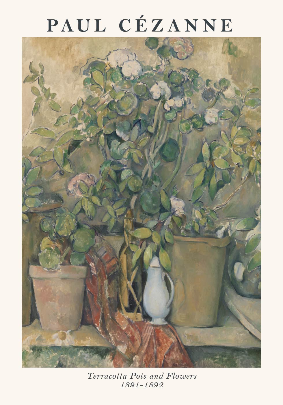 Terracotta Pots and Flowers, Cézanne Still Life Plakat