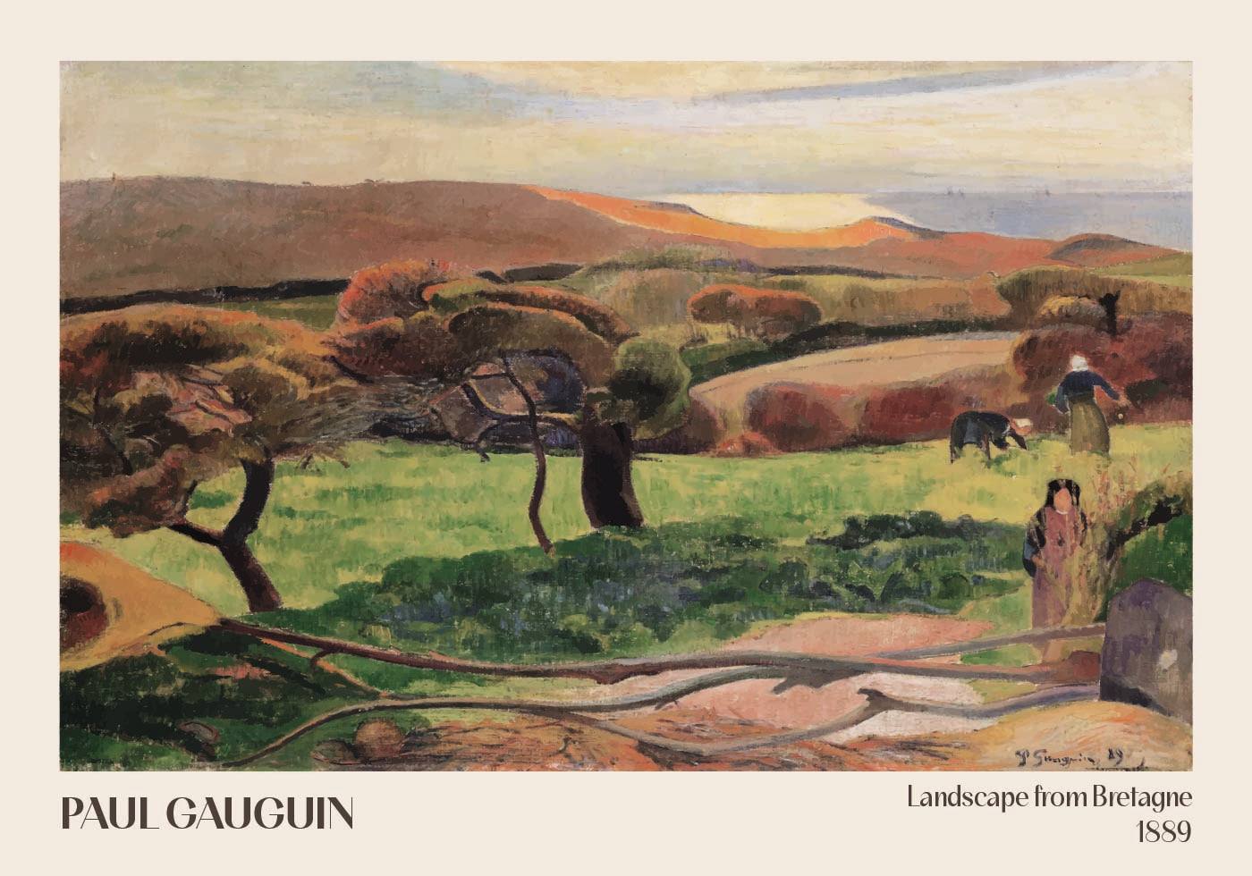 Landscape from Bretagne, 1889, Paul Gauguin Plakat