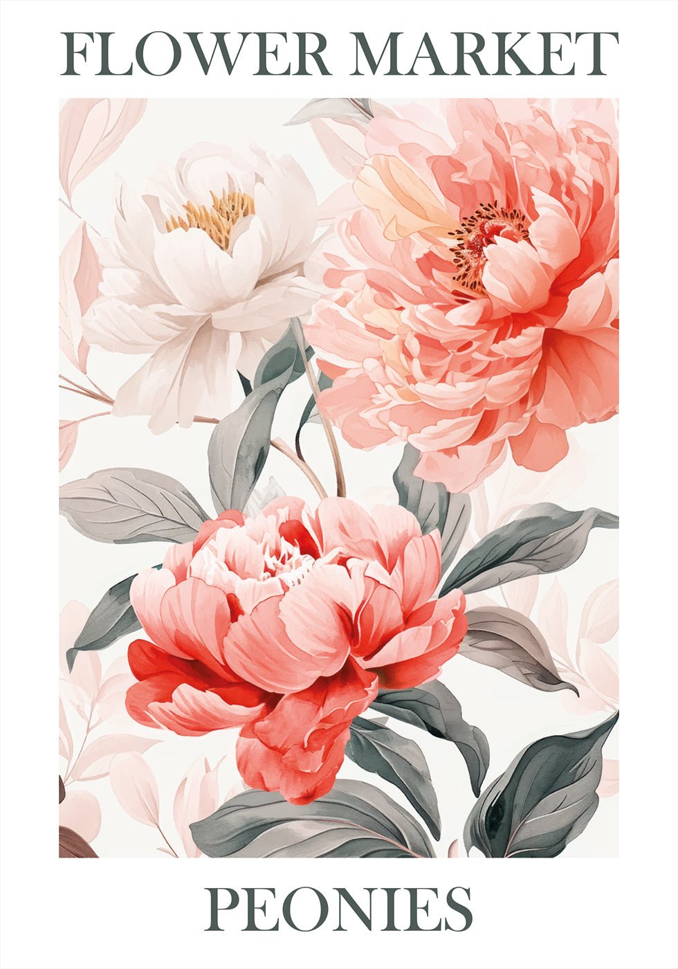 Peonies Pink Plakat