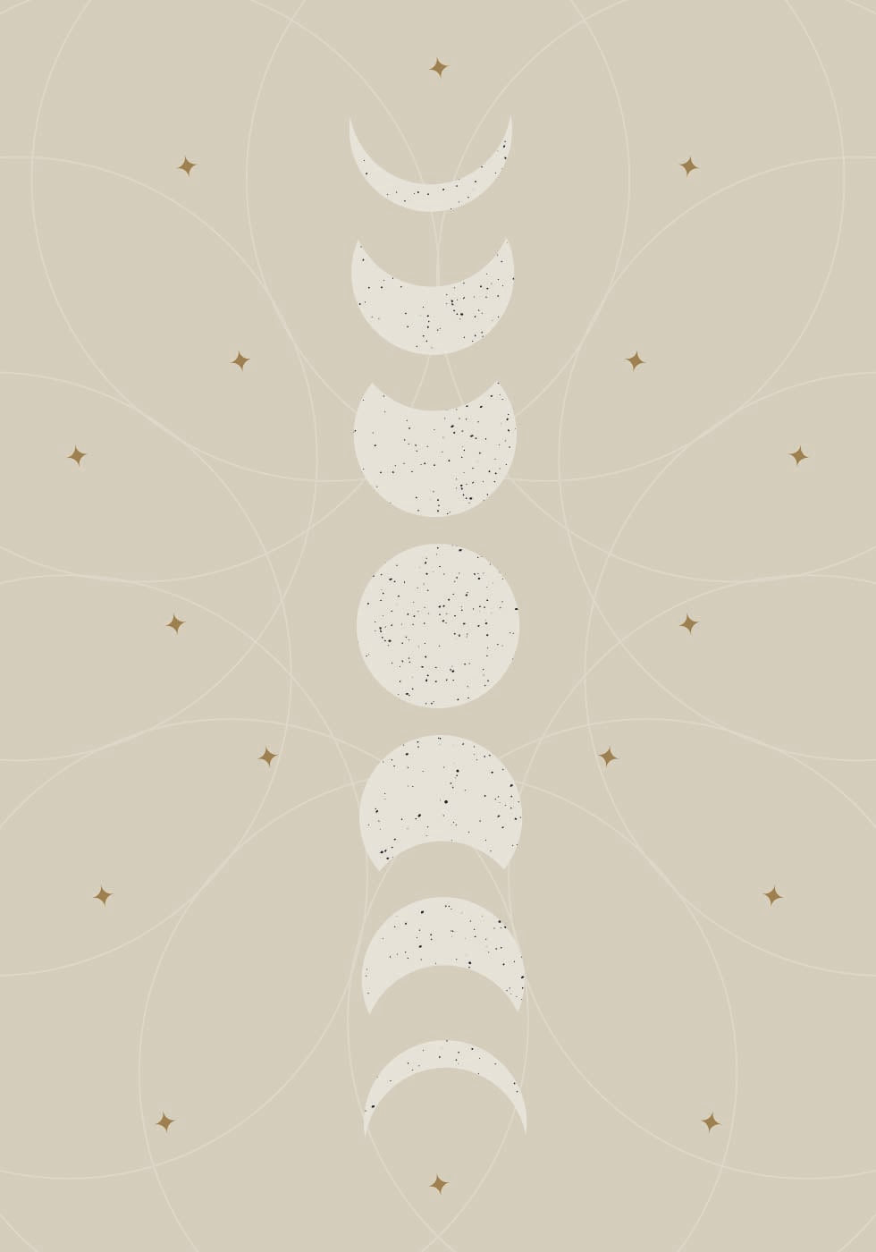 Phases of the Moon, Celestial Lunar Cycle Plakat