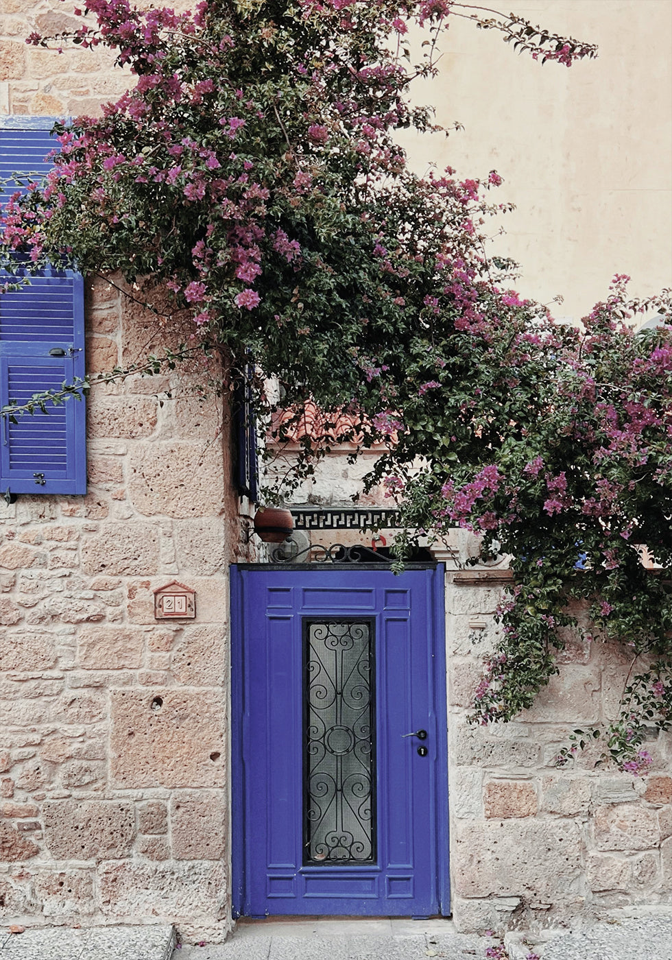 Pink Flowers Over The Door Plakat