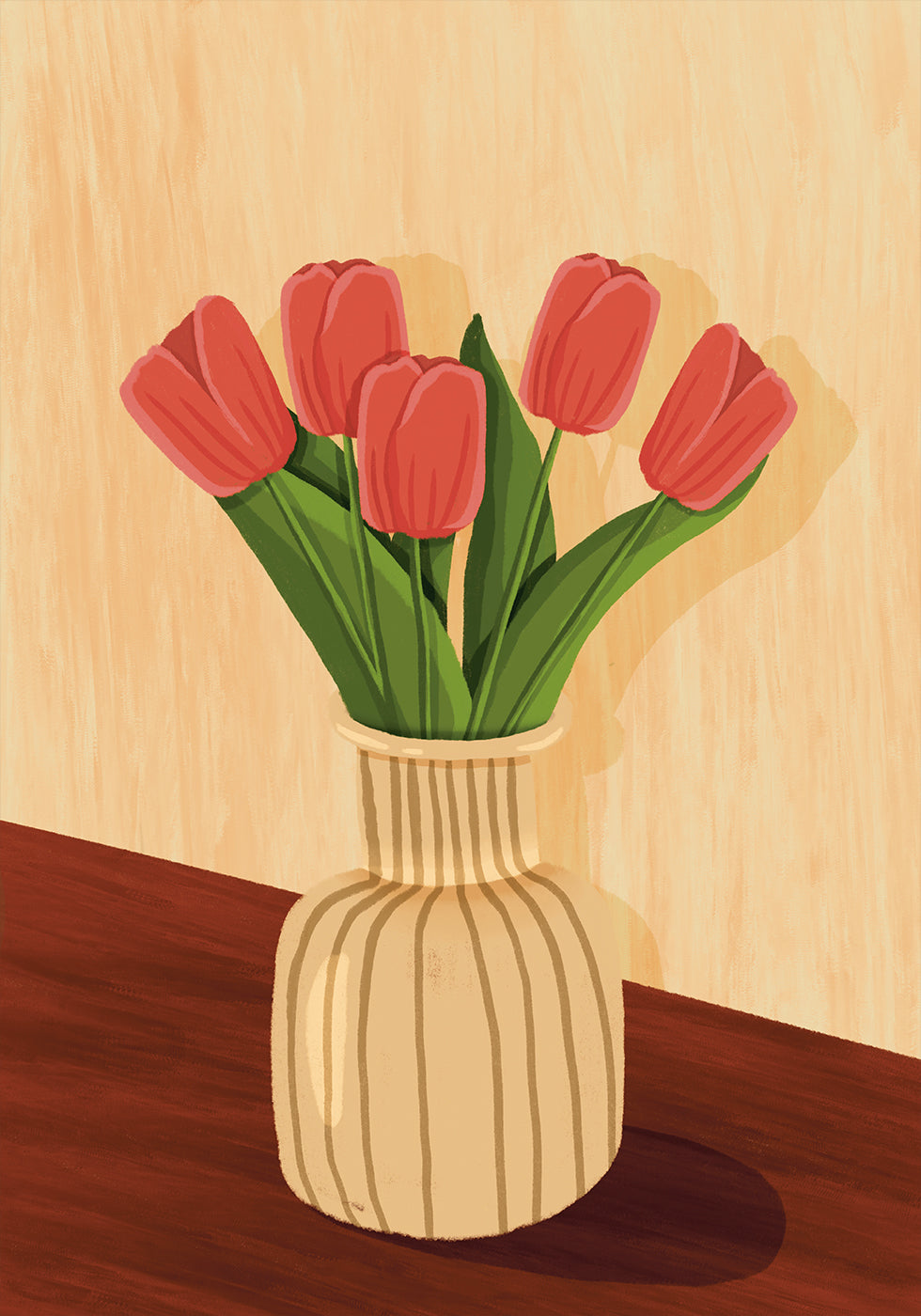 Pink Tulips in Vase Plakat