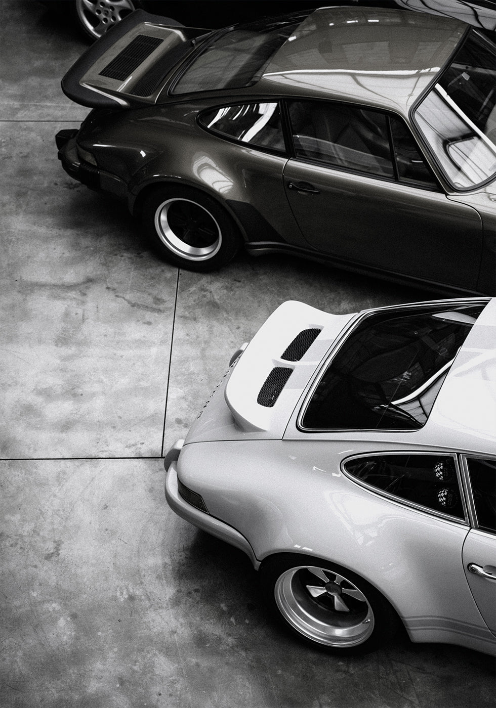 Classic Porsche in Black and White Plakat