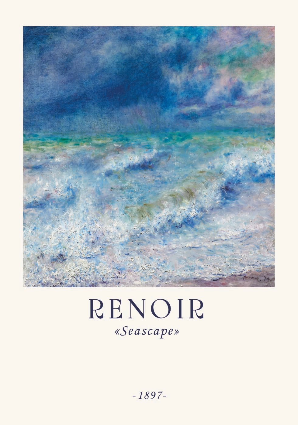 Seascape, Impressionist Ocean, Renoir Coastal Waves Plakat