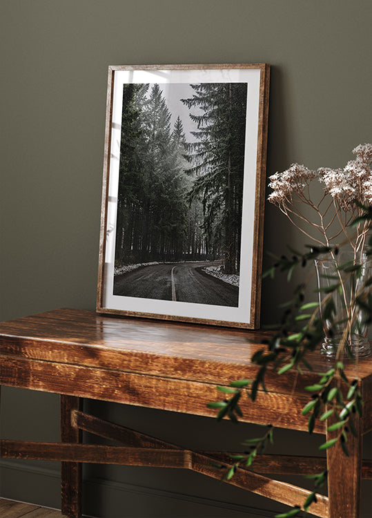 Forest Road in Winter Plakat