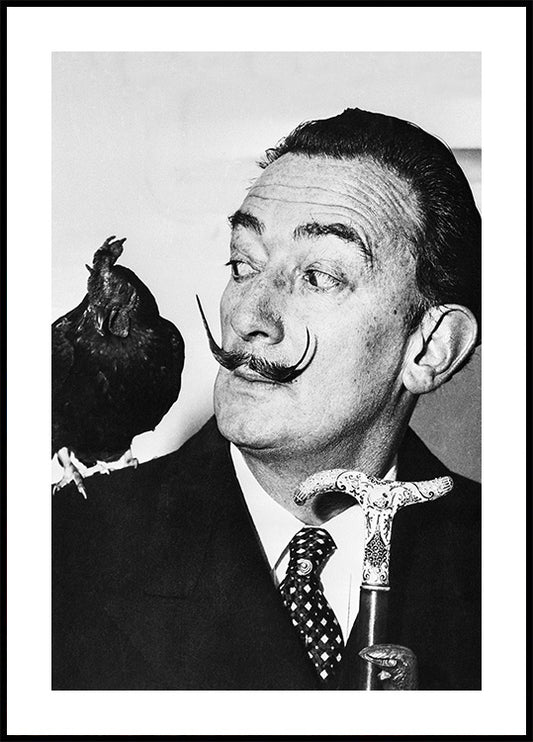 Salvador Dali with Rooster Plakat