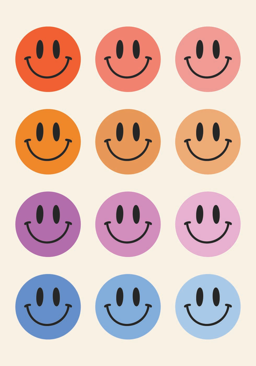Colorful Smiley Faces Plakat