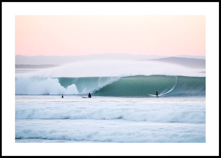Sunset Barrel Surf, Coastal Calm Wall Art Plakat