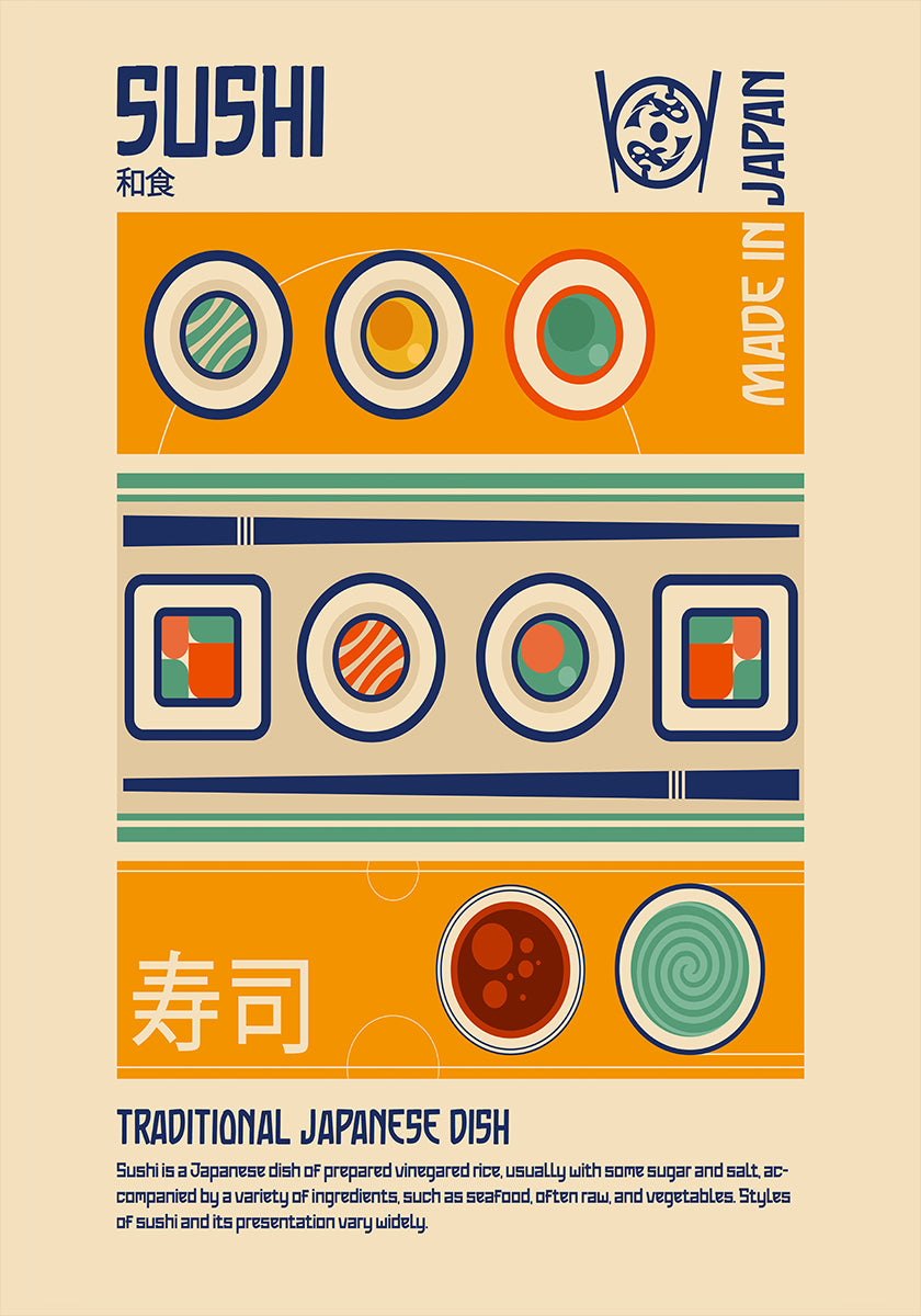 Sushi Japanese Food Print Plakat