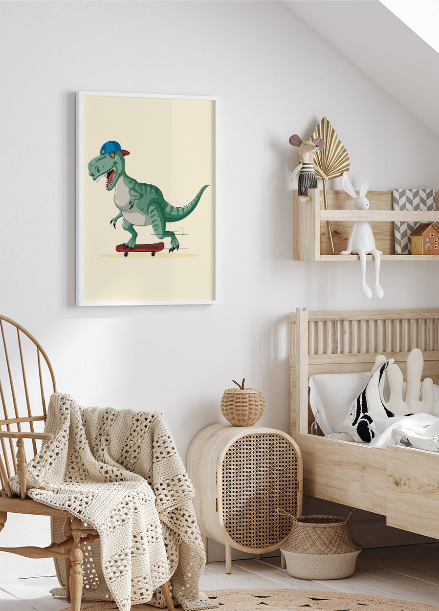 T-Rex Skateboarding Plakat