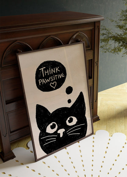 Think Pawsitive Cat Plakat