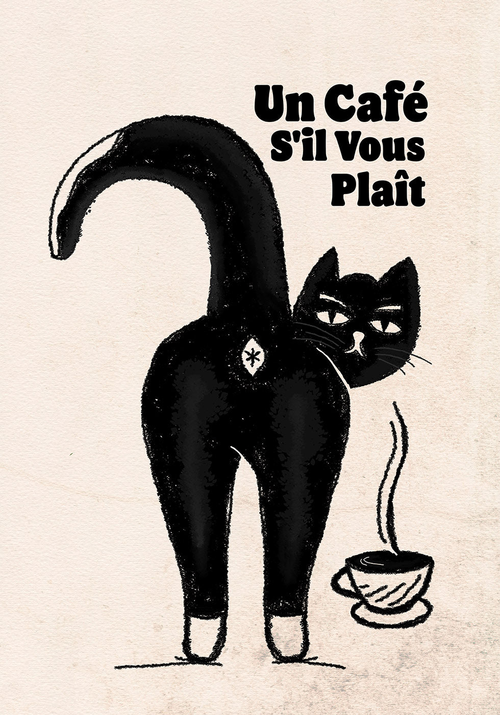 French Coffee Cat Plakat